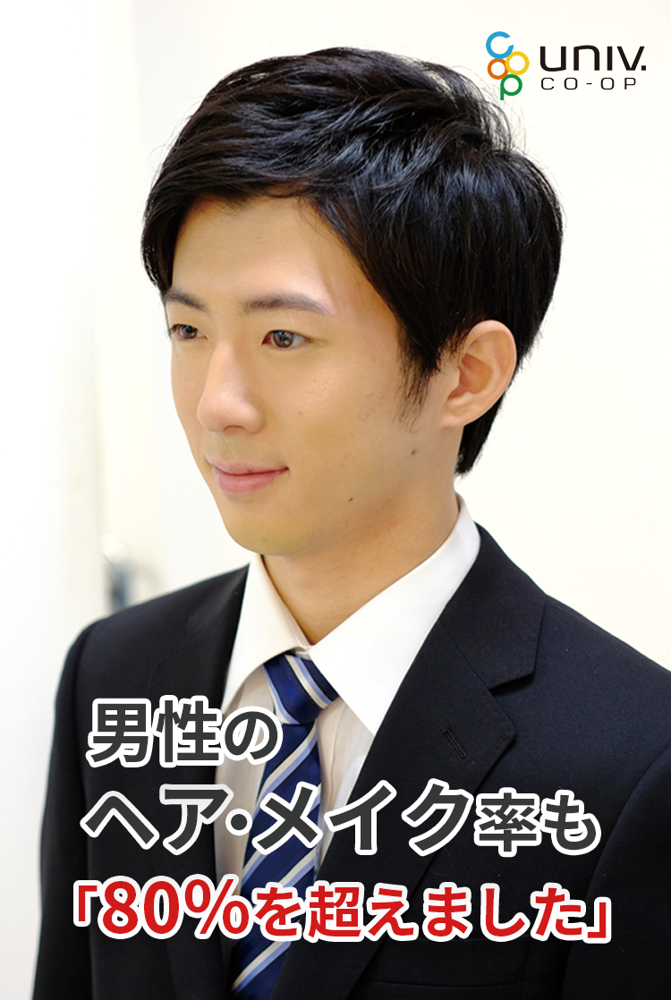 男性のヘアメイク率も80%を超えました
