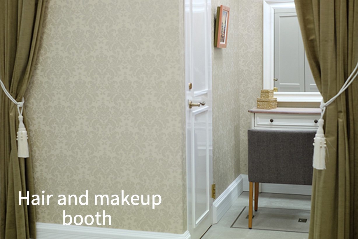 Hair and makeup booth